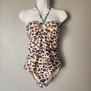 Diane Von Furstenberg Leopard Print One Piece Swimsuit
